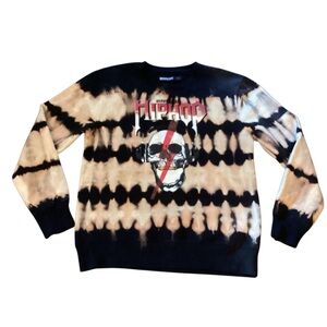 Vtg Acid Wash Black Keys HIP HOP SKULL Streetwear Grunge Sweatshirt Men’s XL